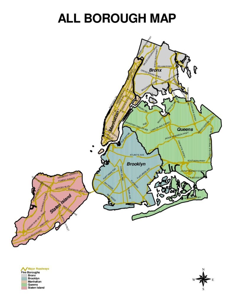 Borough map of New York City