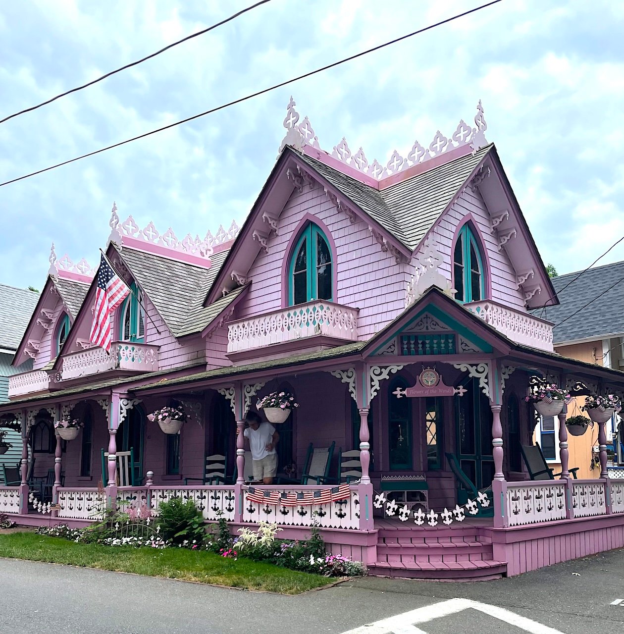 Iconic gingerbread home cottages in Oak Bluffs, Martha's Vineyard 