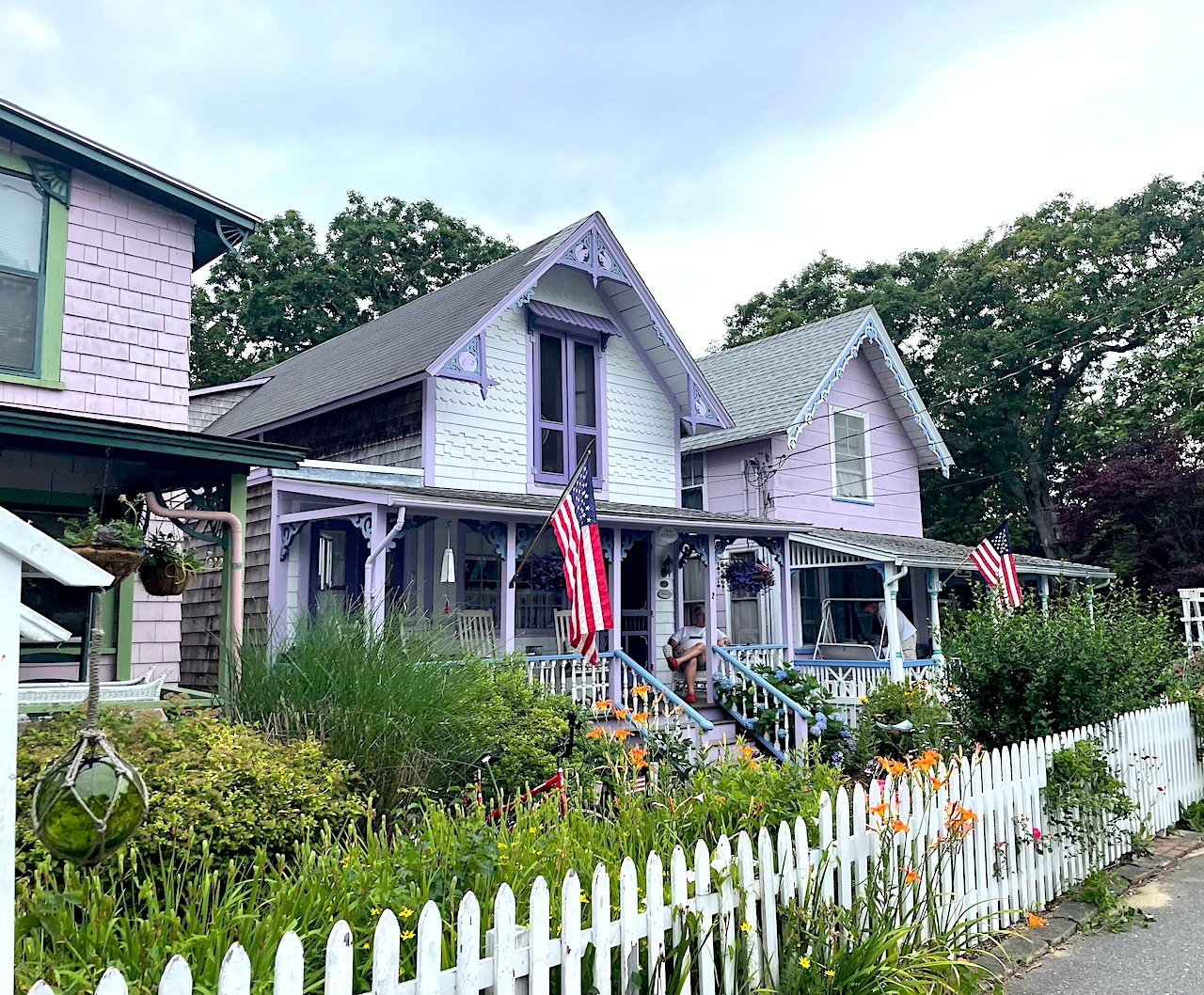 Iconic gingerbread home cottages in Oak Bluffs, Martha's Vineyard