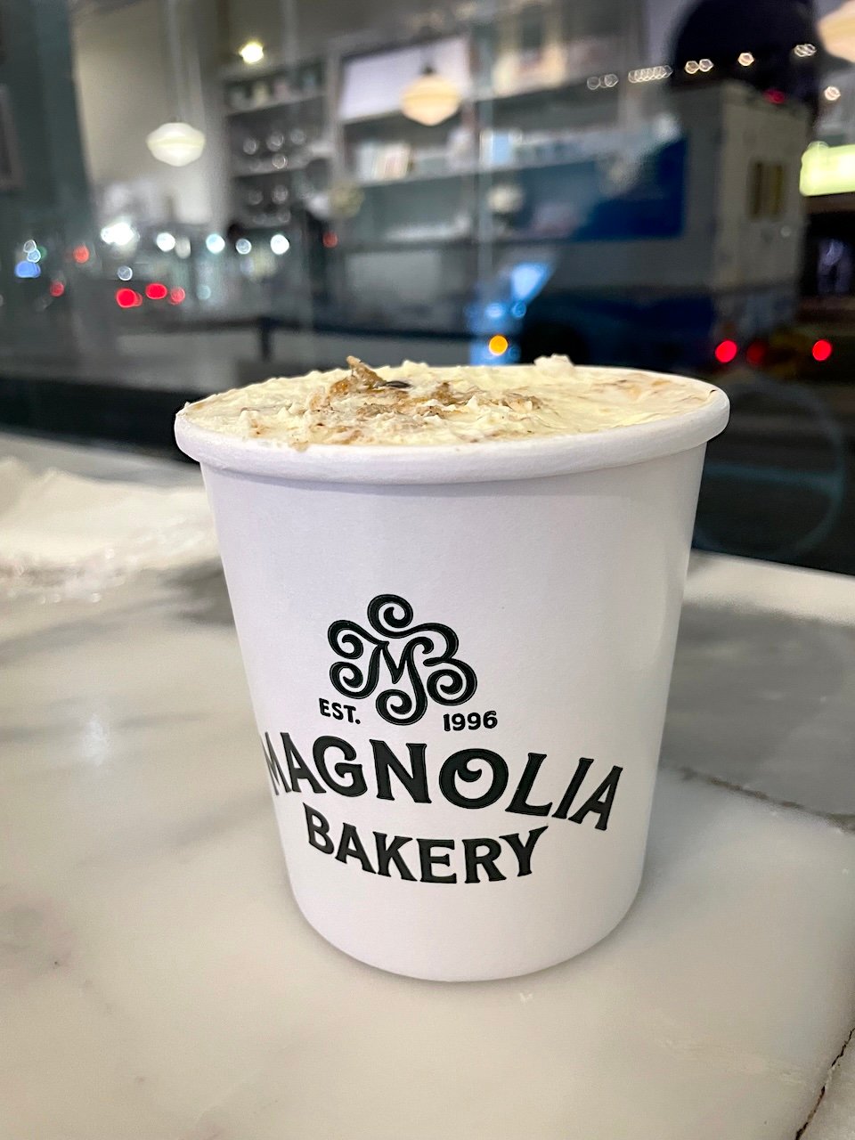 Banana pudding from Magnolia bakery in New York City